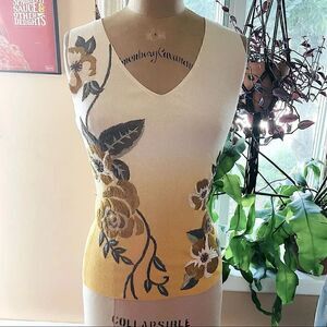 VTG | DOCE FIO | floral embroidered sleeveless hombre top S-M